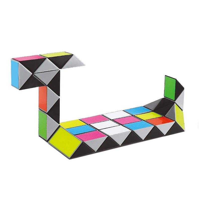 Ahyuan Larger Snake Cube Puzzle Fidget Sensory Toy Vivid Rainbow 8 Colors Magic Ruler Twist Cube Puzzle Games Brain Teaser Puzzles Top Anti-Anxiety Fidget Twisty Toys (48 Wedges) - Image 2